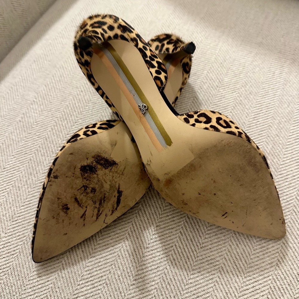 Sam Edelman Leopard Print Pointed Toe Heels - Picture 3 of 9